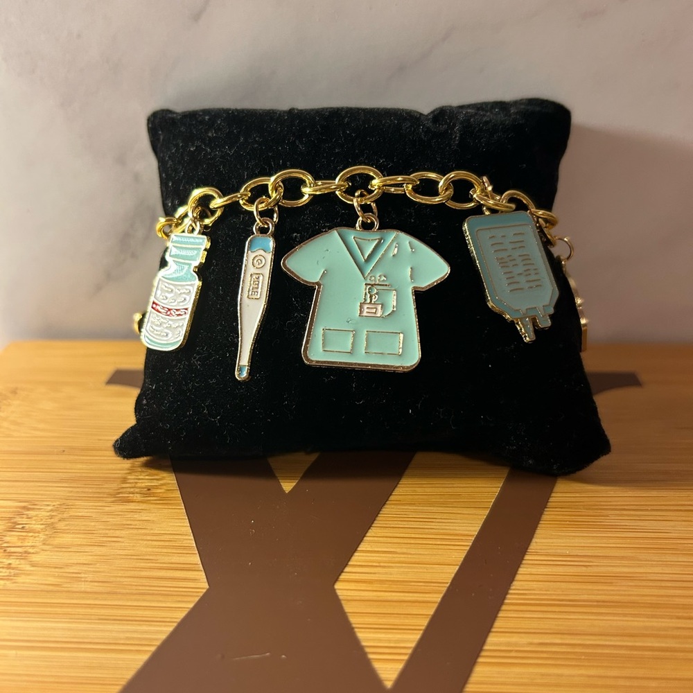 Gold Medical Charm Bracelet